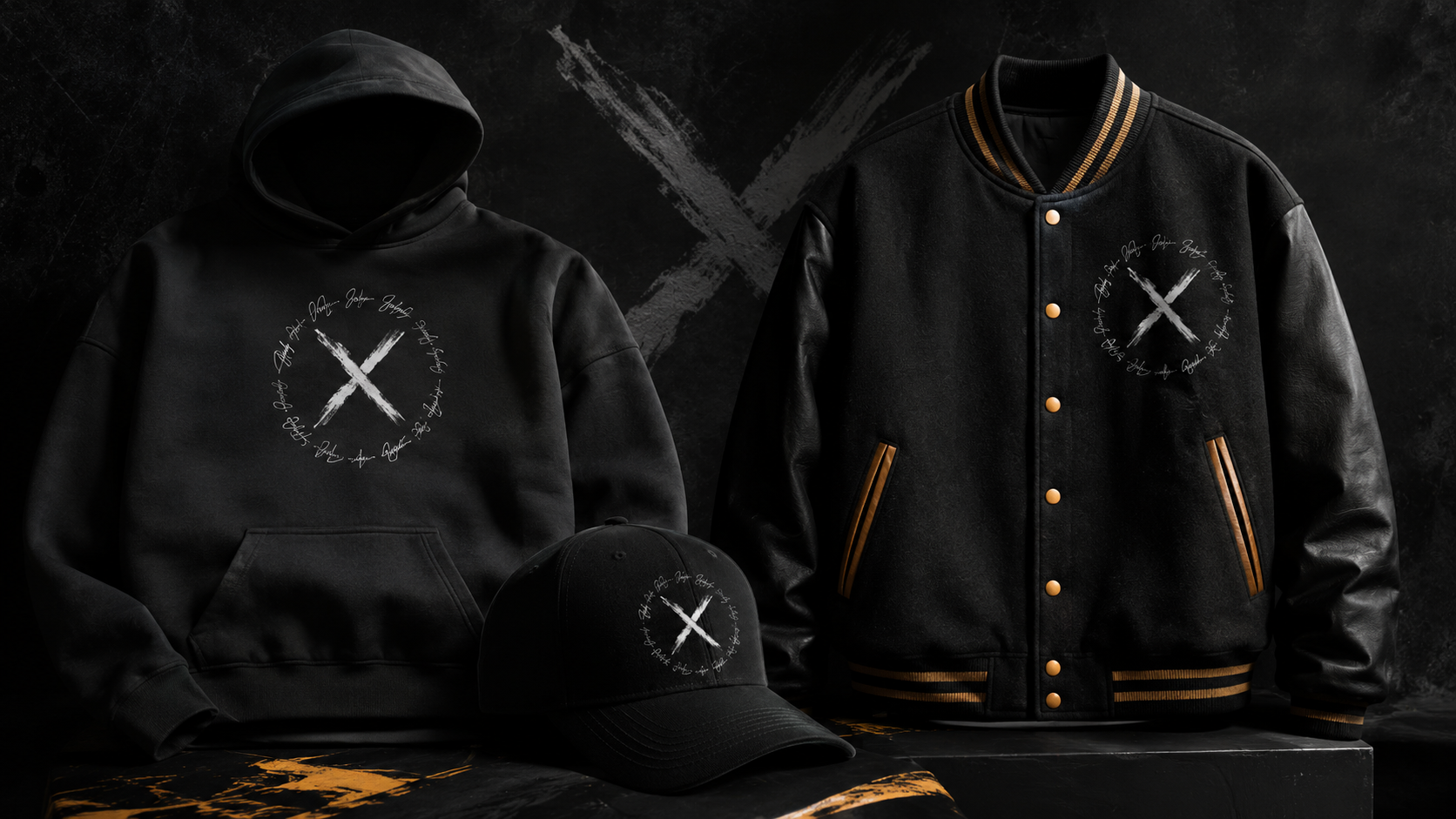Class merch — jacket, hoodie, cap
